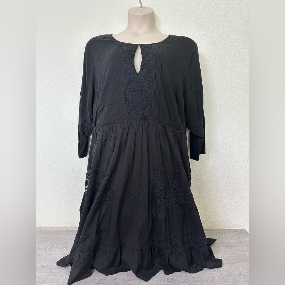 Women’s Plus Torrid Black Lace Detail Dress 3X
